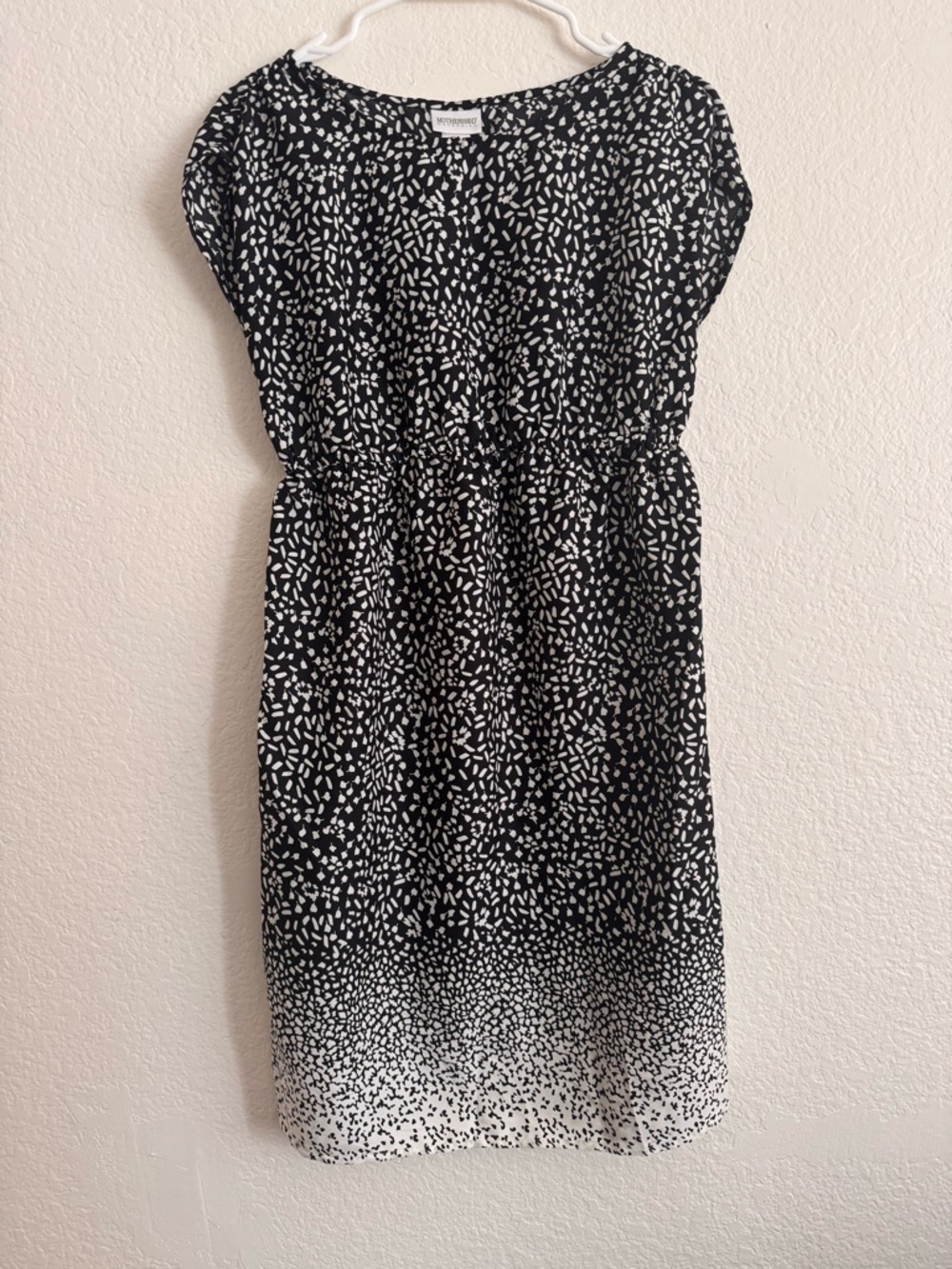 Motherhood Maternity Black and White Dot-Print Midi Dress